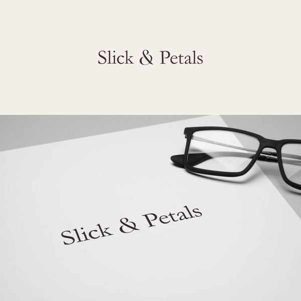 Slick & Petals, Refined Apothecary Wordmark