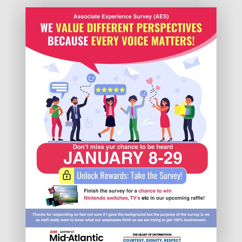 Acme Survey Need 100% Participation Design by The 3colors