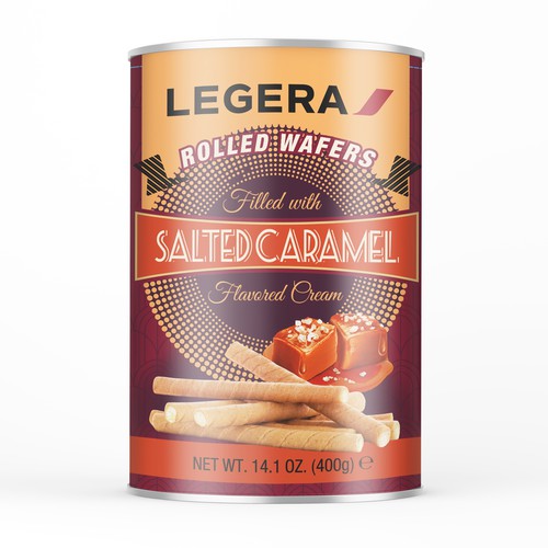 LEGERA Wafer Rolls Pack 125 gm - Salted Caramel Design by Nirmana92