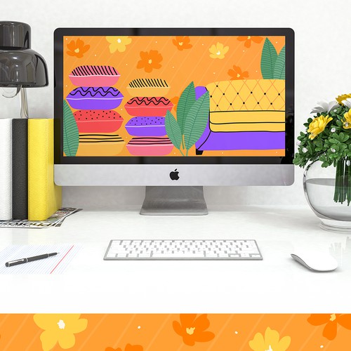 Community Contest | Illustrate your happy place as a virtual background (multiple winners!) Design by Hanifa design