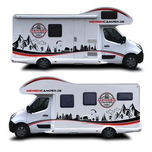 Our rv (recreational vehicle) need a mensencamper-like design to be the  highlight on the campsite., Car, truck or van wrap contest