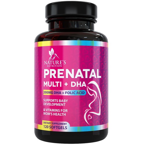 Prenatal Vitamins Label Design needed for Nature's Nutrition Réalisé par DagDigi