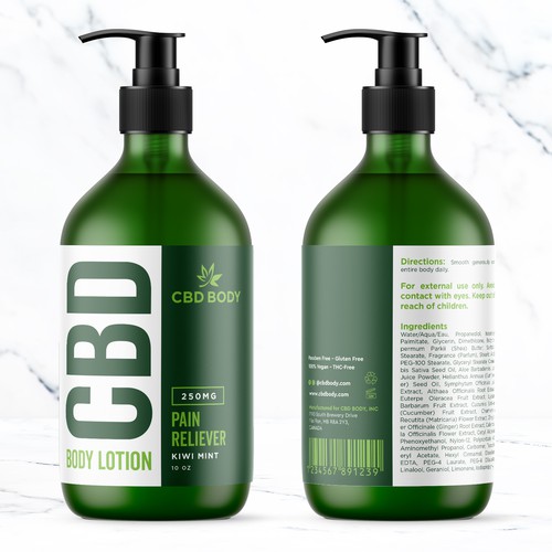 CBD Body Lotion Label Design Contest Design réalisé par bcra