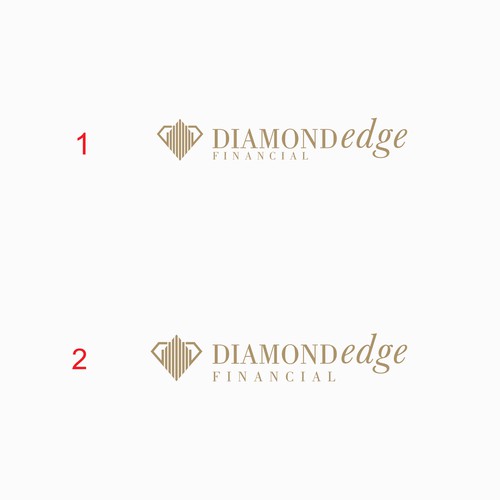 Create an elegant, understated luxury logo for Diamond Edge Financial Design by ZISSOU DESIGNS