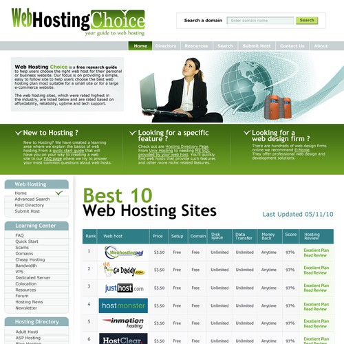 Redesign WebHostingChoice.com Design by Luis Peres