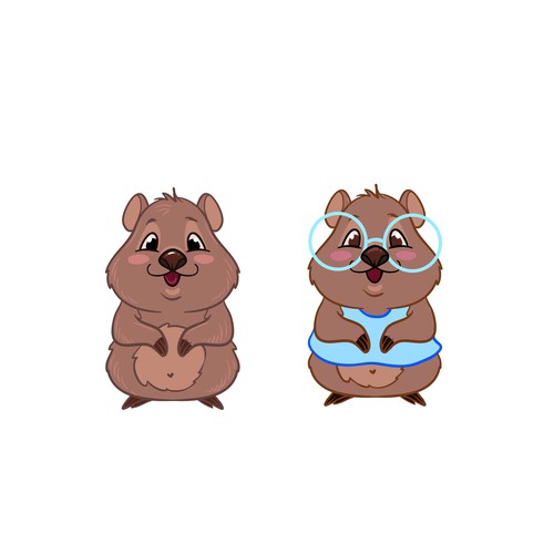 Quokka (the happiest animal in the world) mascot for AI powered wellness app Design by Anastasia1995