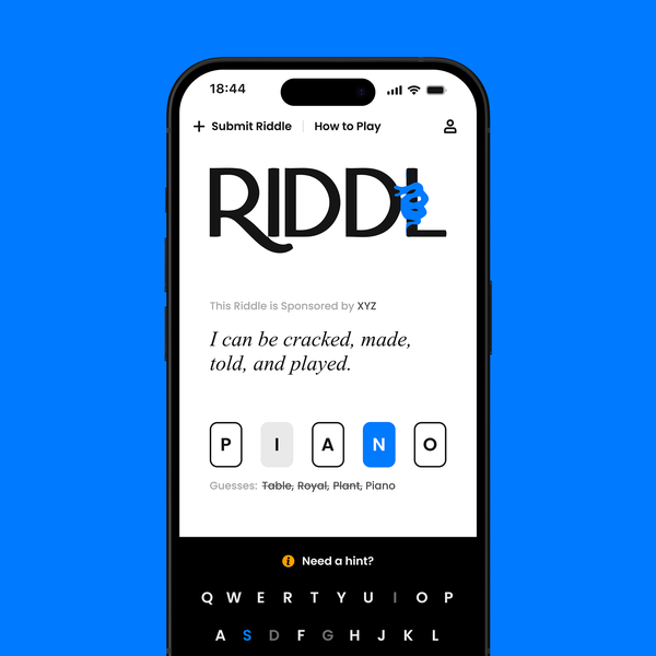 Design by Bohdan Sid. titled "Riddle Challenge App"