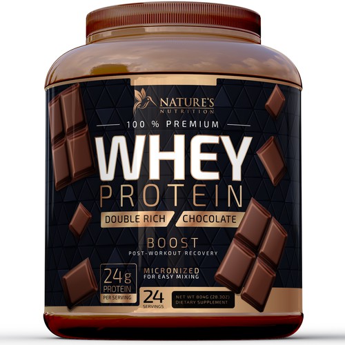 Diseño de Tasty Whey Protein Chocolate Design Needed for Nature's Nutrition de R O S H I N