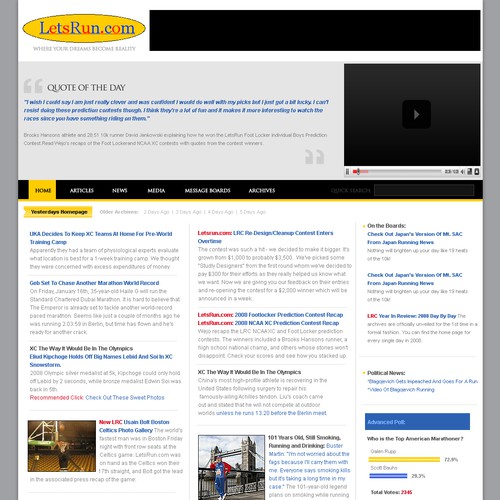 LetsRun.com Homepage Re-Design/Cleanup Diseño de Pockybreak