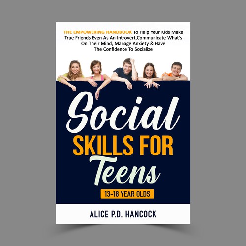 Minimalist Book cover for Teens ages 13-18 suffering from social anxiety and need to learn social skills Réalisé par KMS Arafat