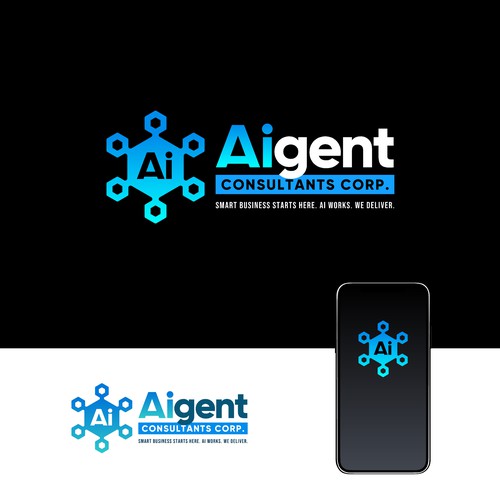 AI Agent Company: Appealing to small to medium sized businesses. Design by a.mjb