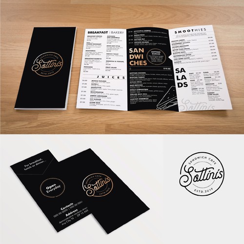 SANDWICH CAFE MENU Design by TheseThree