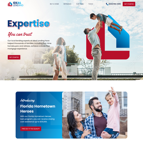 Persuasive and eye appealing website design for a mortgage company Design by Creeative !con