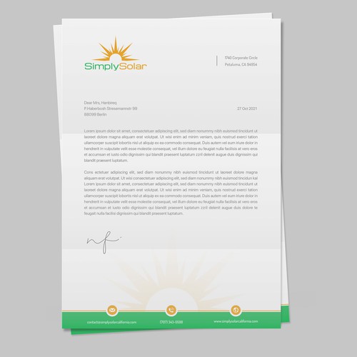 "Renewable Energy Company Letterhead" Design by Budiarto ™