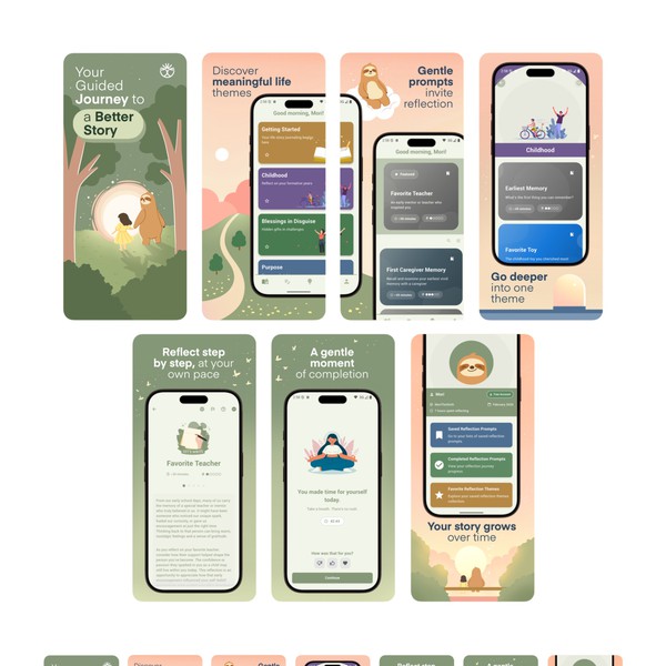 Screenshot Journey for a Life Story Journaling App