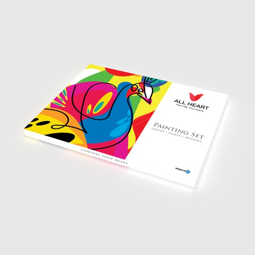 Paint By Numbers box design. Colourful attention-grabbing. Detailed description provided. Design by baugaus