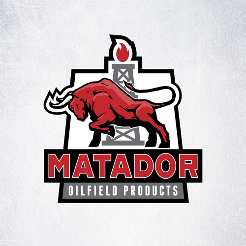 solid logo incorporating a bull around an oil rig | Logo design contest