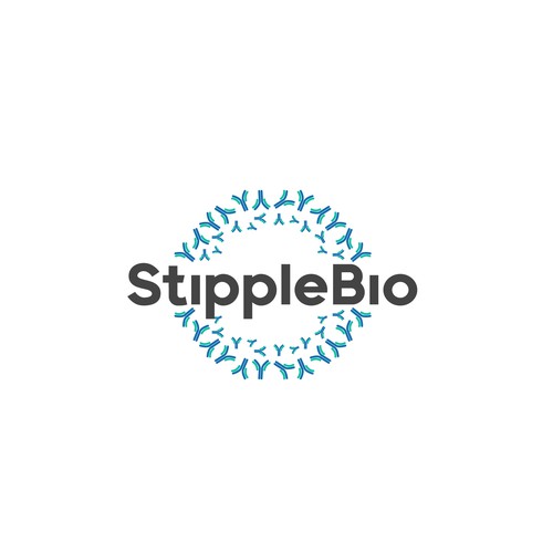 Design a logo for a biotech that uses "molecular stippling" to map out cancer's vulnerabilities Design by Winter Design Studio