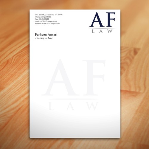 Help AF Law with a new stationery | Stationery contest