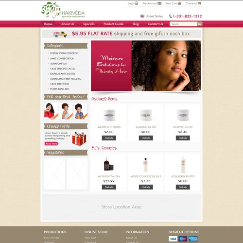 Website design for ecommerce business - hair care products retailer, Web  page design contest
