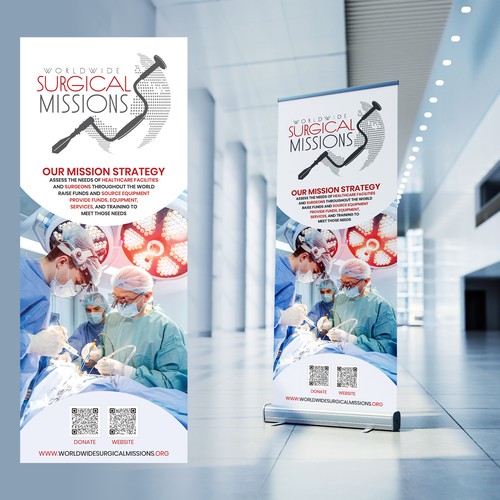 Surgical Non-Profit needs two 33x84in retractable banners for exhibitions Design by LSG Design