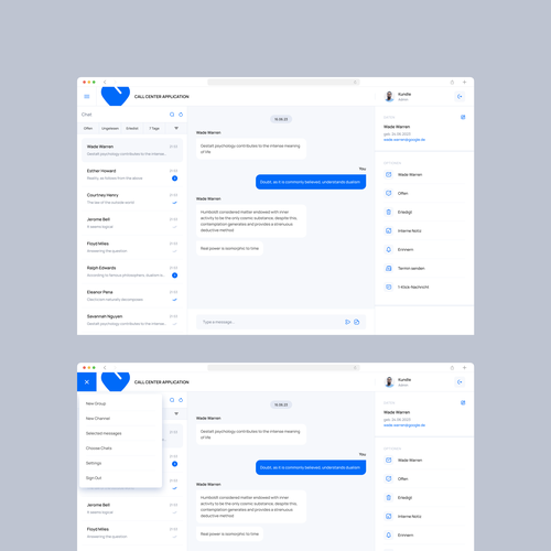 New design for a chat window like whats app professional Design by Alex Tkatsevich