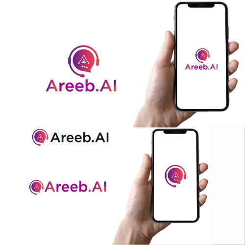 interactive visual bot that uses ai to talk to people, areeb is an Arabic female name Design by Md Abu Jafar