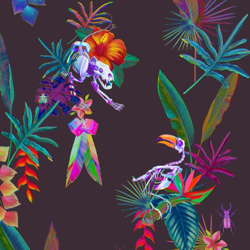 Tropical Fabric Print - Textile Designers & Illustrators Los Angeles fashion brand needs your designs Design by Moch.