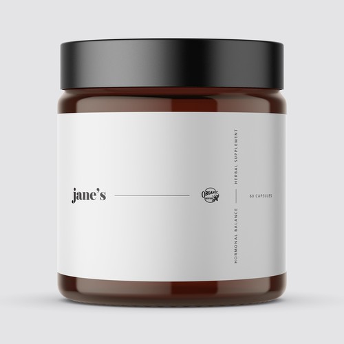 Minimal supplement label design Design by Lady Goga