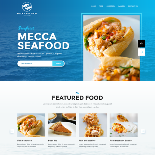 Miami Soul Seafood Restaurant Concept 1 Page Only Design réalisé par Pinku