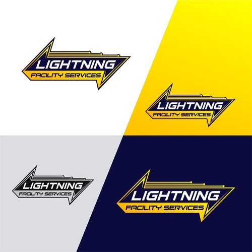 Cool logo using a lightning bolt for commercial maintenance/cleaning company. Design by Faizio