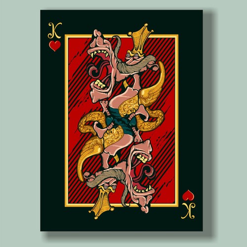 We want your artistic take on the King of Hearts playing card Réalisé par miftake$cratches