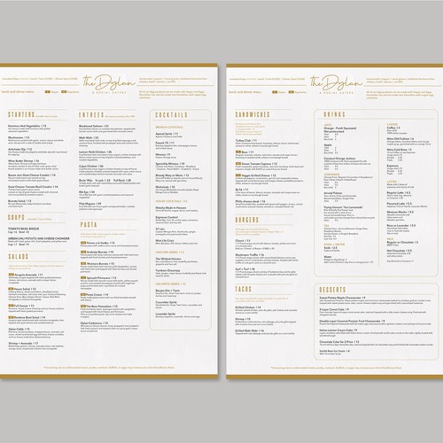 Dinner Menu Re Design Wettbewerb In Der Kategorie Speisekarte 99designs