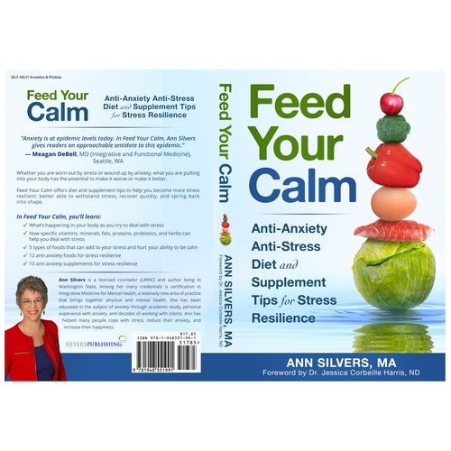 Captivating Yet Calm Book Cover for Stress Relief thru Nutrition Concept Design by zaRNic