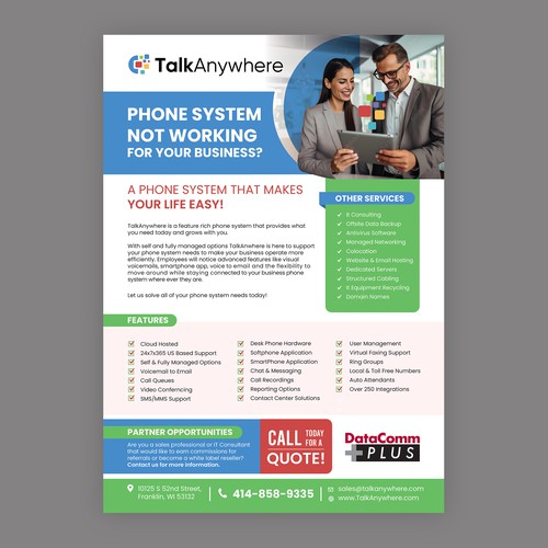 TalkAnywhere Sales Flyer Design by idea@Dotcom