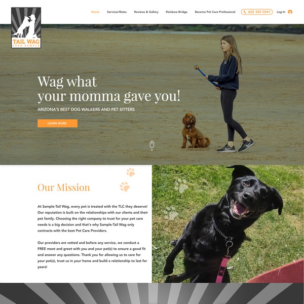 Pet Care Website Design