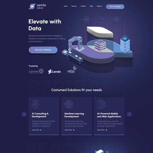 AI/Machine Learning Development Company Homepage-ontwerp door designangel07