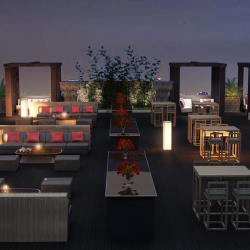 Design di 3d realistic interior designs for a rooftop terrace restaurant/lounge di Mad_For_Design
