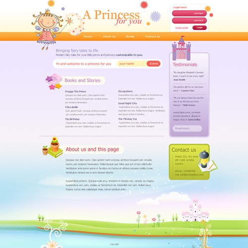 Customizable fairy tales website Diseño de Prospekt Design