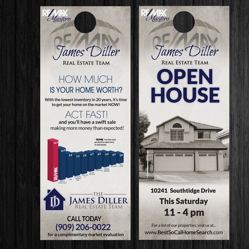 Create an amazing door hanger flyer for a top producing agent Postcard, flyer or print contest