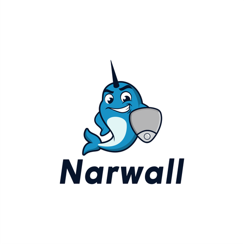 Create a cute, premium narwhal mascot for a bold, innovative COVID mask Design by DZenhar Studio