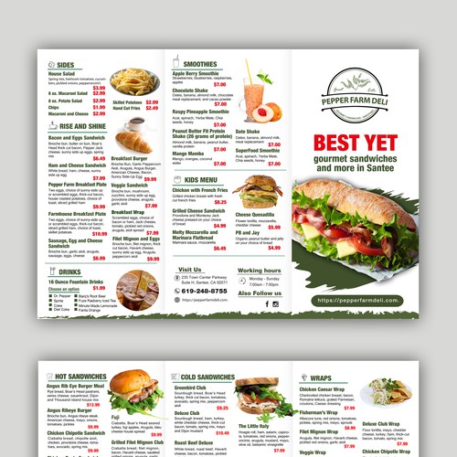 Designs Menu Brochure For Pepper Farm Deli Brochure contest