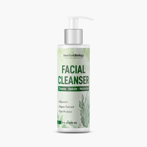 Create an updated facial cleanser label. Design by Rifat_Jishan