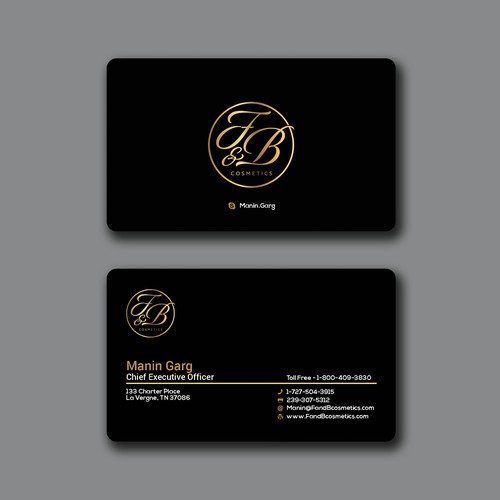 Black & Metallic Gold Business Cards Design by Seerat Razzaki