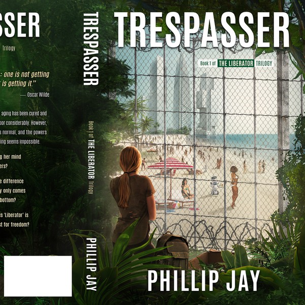 Book cover design for novel "TRESPASSER"