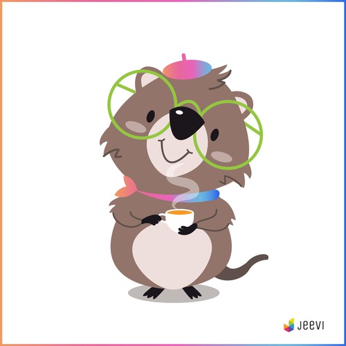 Quokka (the happiest animal in the world) mascot for AI powered wellness app Design by majavillosa