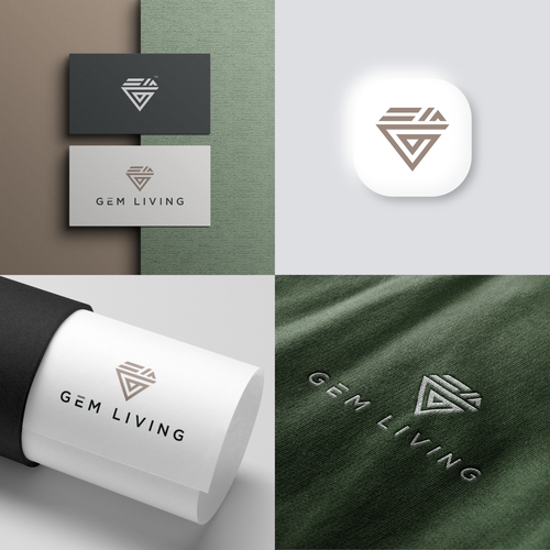 Geometrical, minimalist, modern brand design for Gem Living Design by ankhistos