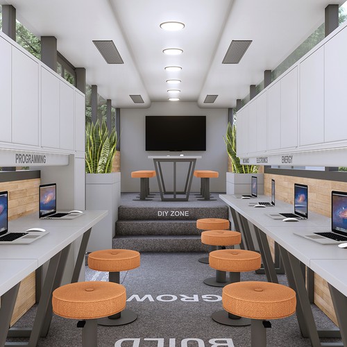 mobile scientific and technological bus (3d) Design by prvk.