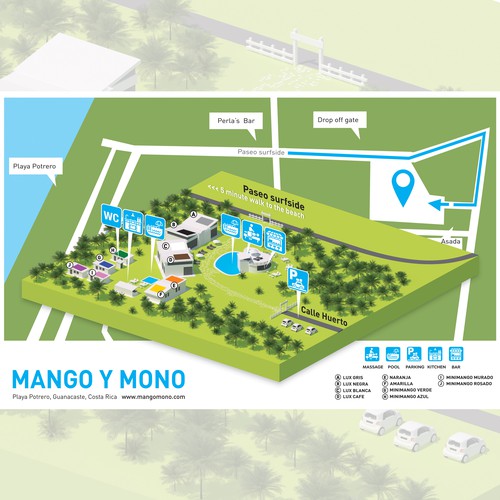 Info map for boutique hotel Design by Bumbasor