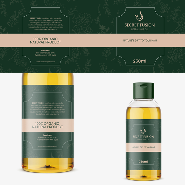 Herbal Oil Bottle Label Design